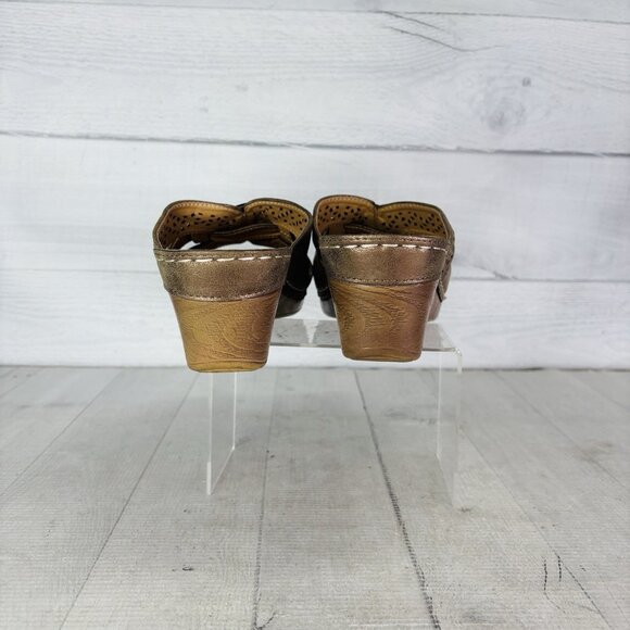 GC Women ODELIA  Bronze Lazer Slip On Wedge Lightweight  Sandals Shoes Size 8.5 - Picture 5 of 16